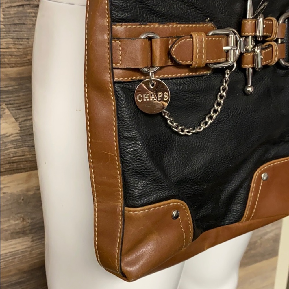 Chaps Two Tone Crossbody Purse P1 - Picture 3 of 5